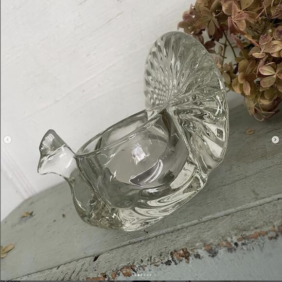 Vintage Avon Glass Turkey Thanksgiving Dinner Table Votive Candleholder Planter - Picture 3 of 7